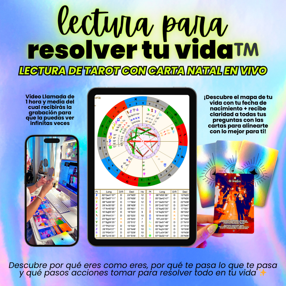 Reunion 1:1 De Lectura Tarot + Carta Natal Para Resolver Tu Vida™️ 💫