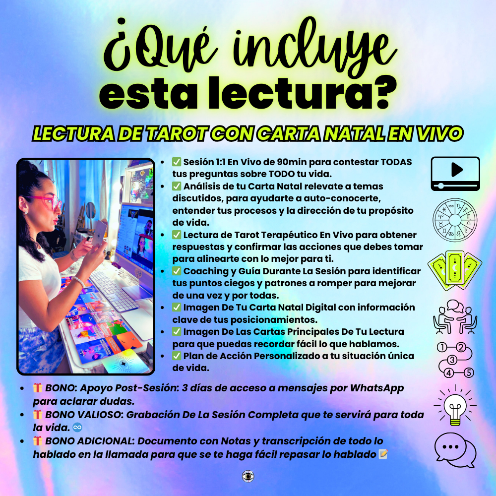 Reunion 1:1 De Lectura Tarot + Carta Natal Para Resolver Tu Vida™️ 💫