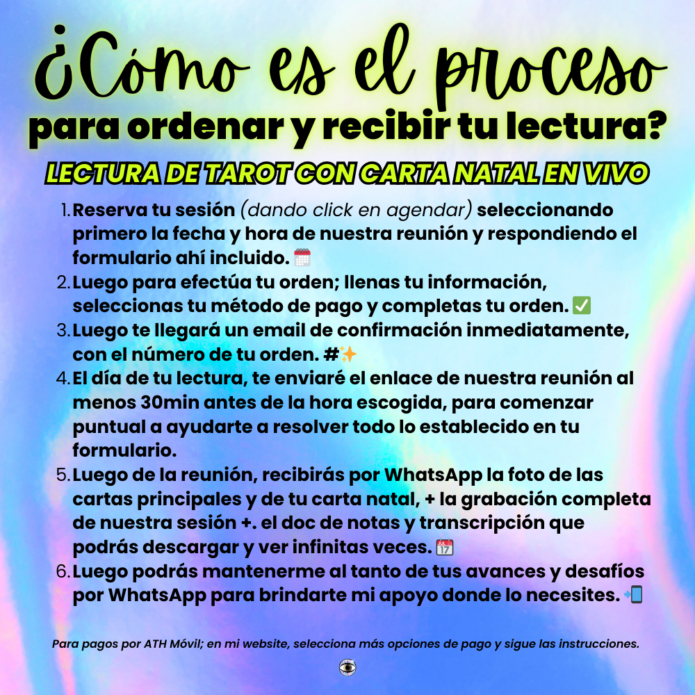 Reunion 1:1 De Lectura Tarot + Carta Natal Para Resolver Tu Vida™️ 💫
