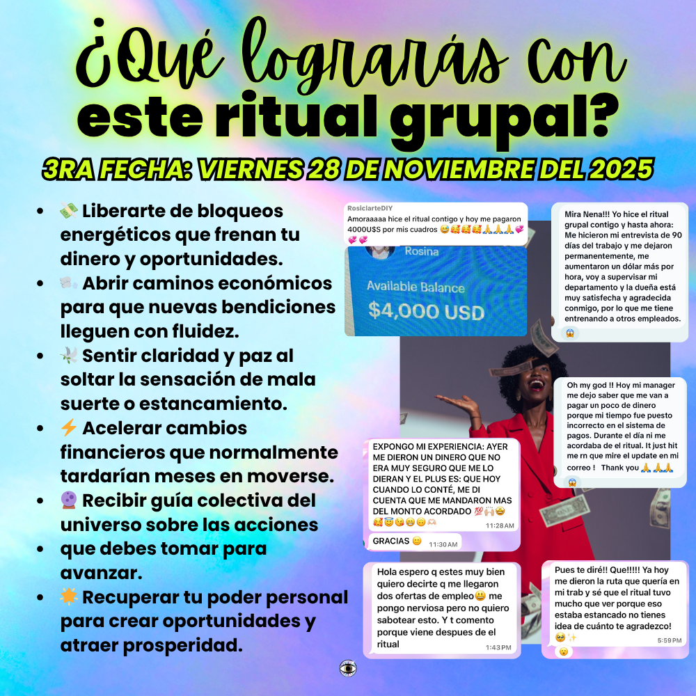 Ritual Grupal Para Eliminar Bloqueos y Atraer Prosperidad™️ 💸 NOV 28