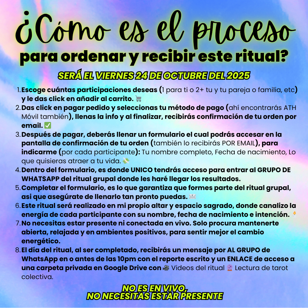 Ritual Grupal Para Eliminar Bloqueos y Atraer Prosperidad™️ 💸 OCT 24